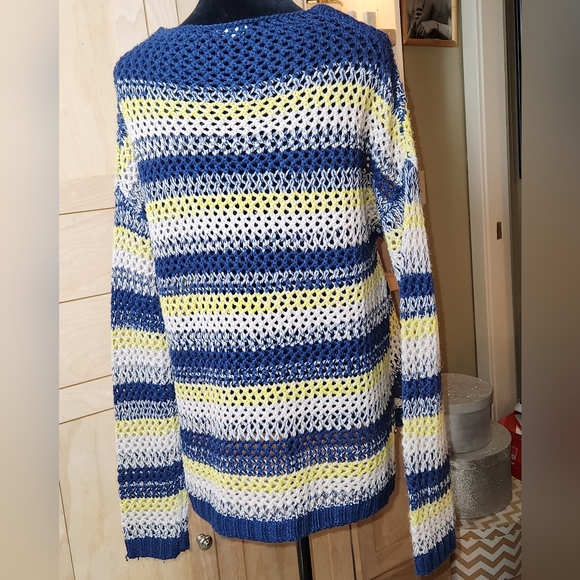 Entro Sz. L. Sweater navy gold and tan - Picture 2 of 5